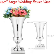 40cm Large Stunning Silver Iron Luxury Flower Vase Urn Wedding Table Centrepiece