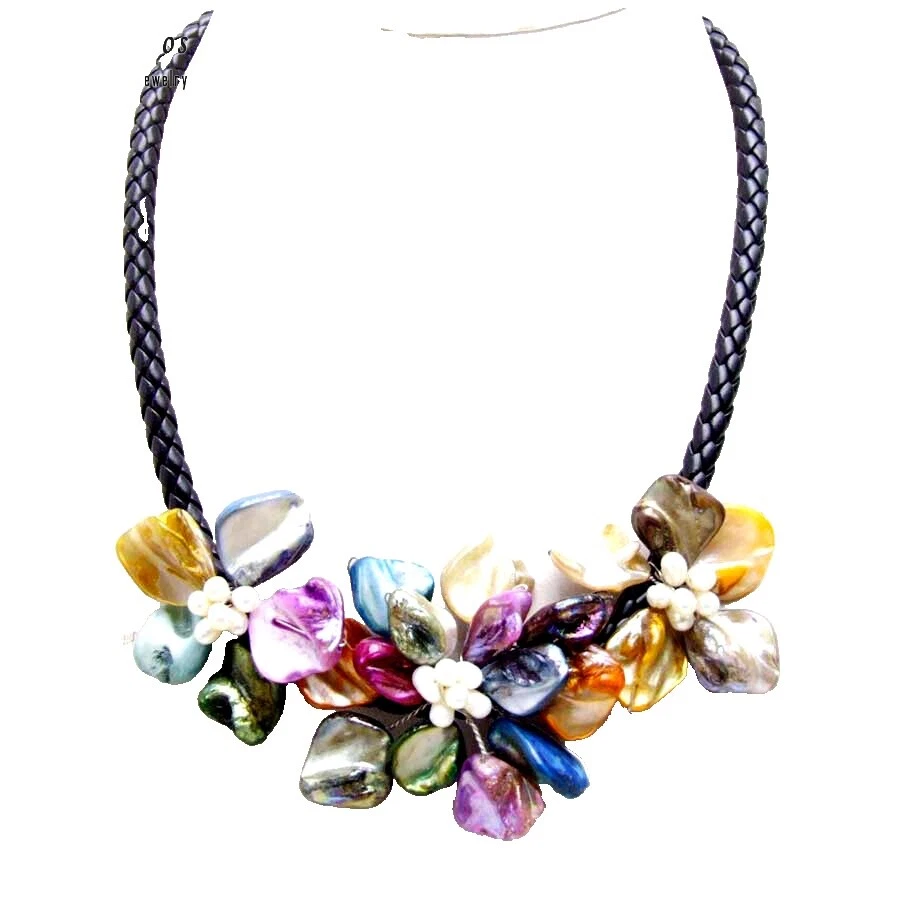 Flores y Plantas en Plata Cáscara Collares y colgantes De moda