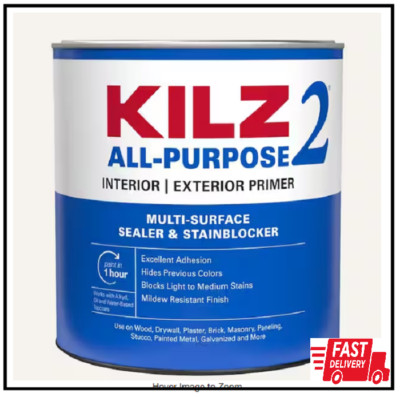 1 Qt. Primer & Sealer White Interior/Exterior Multi-Surface KILZ 2 ALL PURPOSE