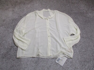 NEW Japanese Shirt Womens 2XL XXL White Ivory w Bra Top Oriental