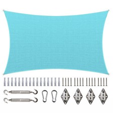 Colourtree Rectangle Sun Shade Sail Cover Outdoor Patio With Hardware Kit