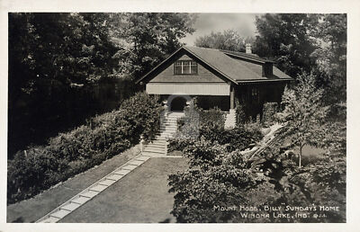 Mount Hood, Billy Sunday's home, Winona Lake, Ind. 1915 RPPC Photo Postcard COPY