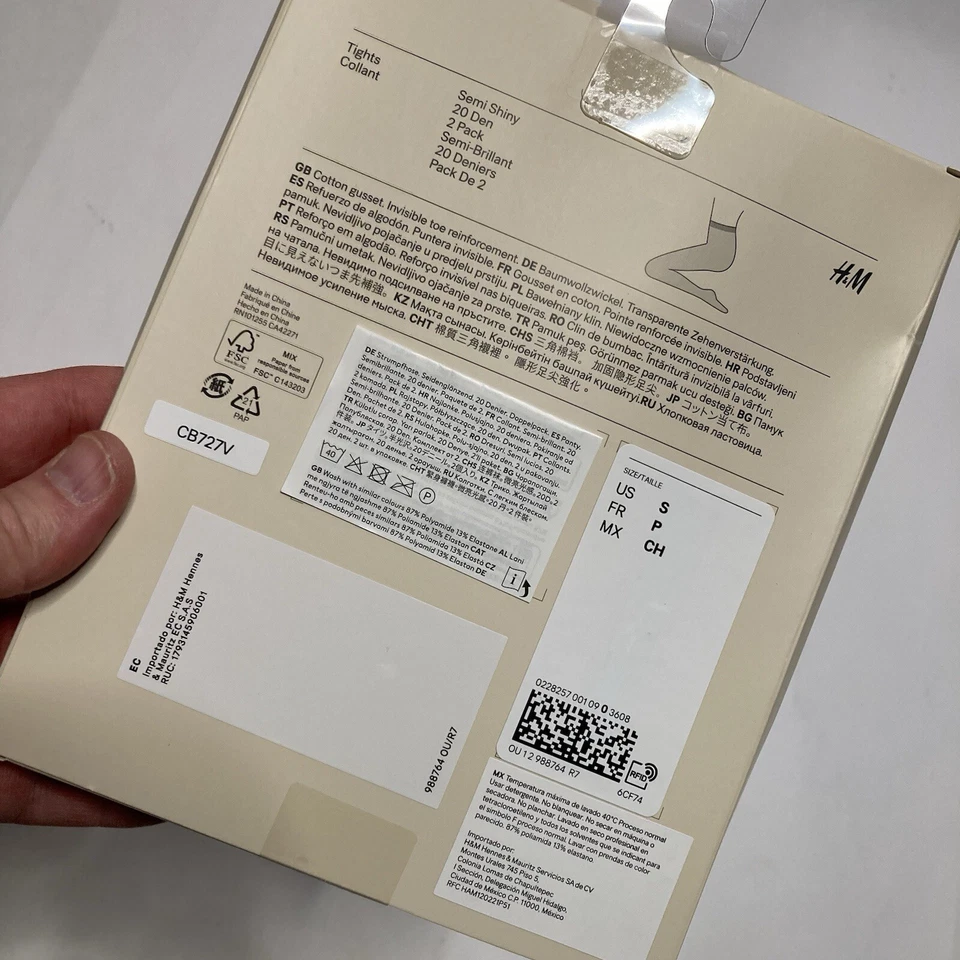 Nuevas Medias H&M Semi Brillantes Collar Semi-Brillantes Paquete de 20 Den/2, Negras Talla M Foto 4 de 4