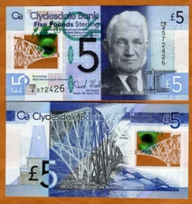 Scotland Clydesdale Bank, 5 pounds 2015 P-229N POLYMER UNC Commemorative