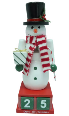St. Nicholas Square Wood Nutcracker Countdown Decor - Snowman Design