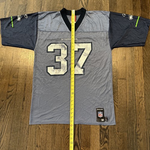 Seattle Seahawks Shaun Alexander Jersey Mens Size Medium Reebok Blue - Picture 7 of 8