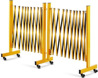 8ft 16ft Expandable Metal Safety Barricade Gate Folding Steel Barrier w/ Wheels