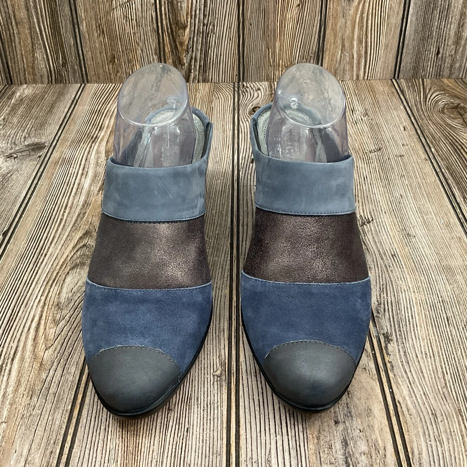 Mula de gamuza azul medianoche de cuero brillante gris Naot Fortuna talla 41 EE. UU. 10,5-11 EE. UU. Foto 3 de 4