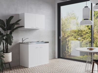 Küche Miniküche Singleküche Pantry Oberschrank Weiß Levin 100 cm Respekta