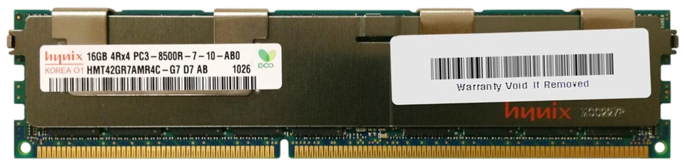 SK Hynix 16GB PC3-8500R DDR3-1066 ECC REG RDIMM Server Memory HMT42GR7AMR4C-G7 - Image 1 of 1
