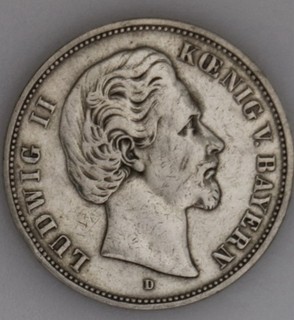 5 Mark 1875 D | Bayern | Silber | Ludwig II. König von Bayern
