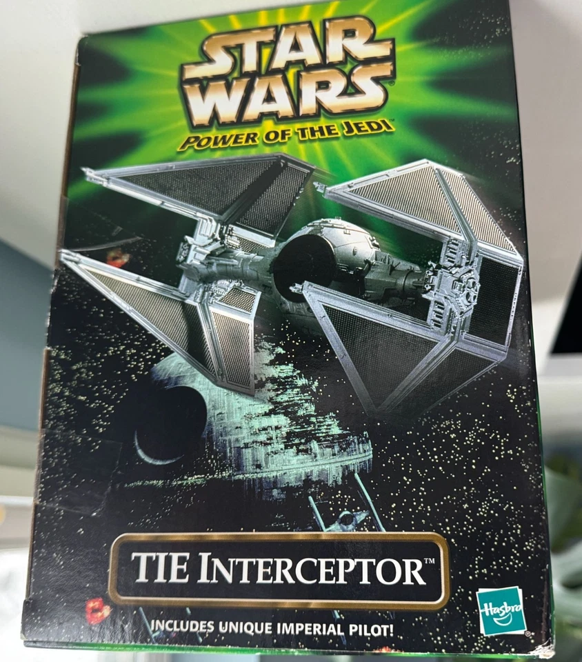 Star Wars Power of the Jedi TIE INTERCEPTOR + Imperial Pilot Hasbro New Sealed - Image 4 of 4