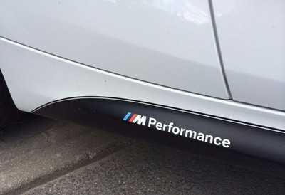 2x BMW M Performance seiten schweller aufkleber sticker Weiss 20 cm x 2 cm