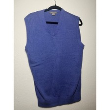 Daniel Cremieux Signature Collection Men Blue Supima Cotton VNeck Sweater Vest M