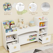 Kids Bookshelf: 3-Tier Toy Storage, Anti-Tip Design, Space-Saving Organizer