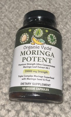 Organic Veda ~ Moringa Potent ~ 120 Caps ~ Sealed ~ Exp.12/2026