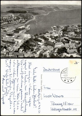Postcard Hobro Luftbild Luftaufnahme Parti fra Hobro 1961