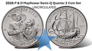 2026 SemiQ Mayflower Quarters P&D Mint 2 Coin Set Uncirculated