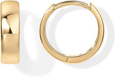 14K Gold Plated 925 Sterling Silver Post Huggie Earrings - Small Hoop Earrings f