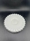 Vintage Fenton Art Milk Glass Silver Crest Cookie Plate Saucer Original USA 6”