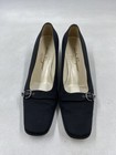 Salvatore Ferragamo Black Canvas Square Toe Pumps W 9.5 — photo 2