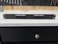 Leviton 69586-U12 Cat 6 UTP Flat 110-Style 12-Port 1RU Patch Panel Black