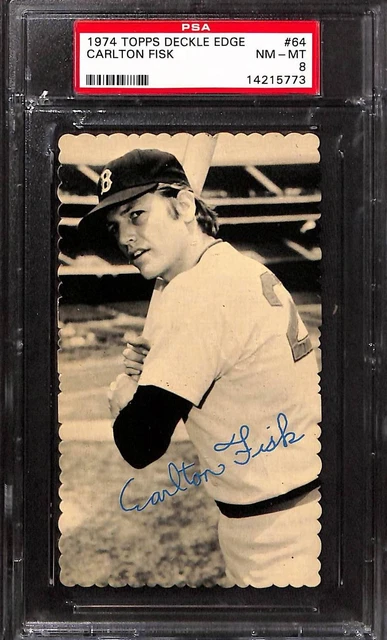 1974 Topps Deckle Edge #64 CARLTON FISK PSA 8 NM-MT 14215773