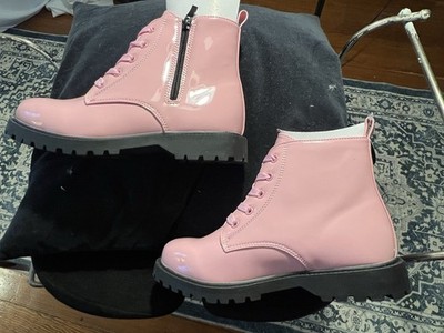 Adorable Jabasic Ankle Work Boots Girls Big Kids Size 5 Lace Up Side Zip Shoes