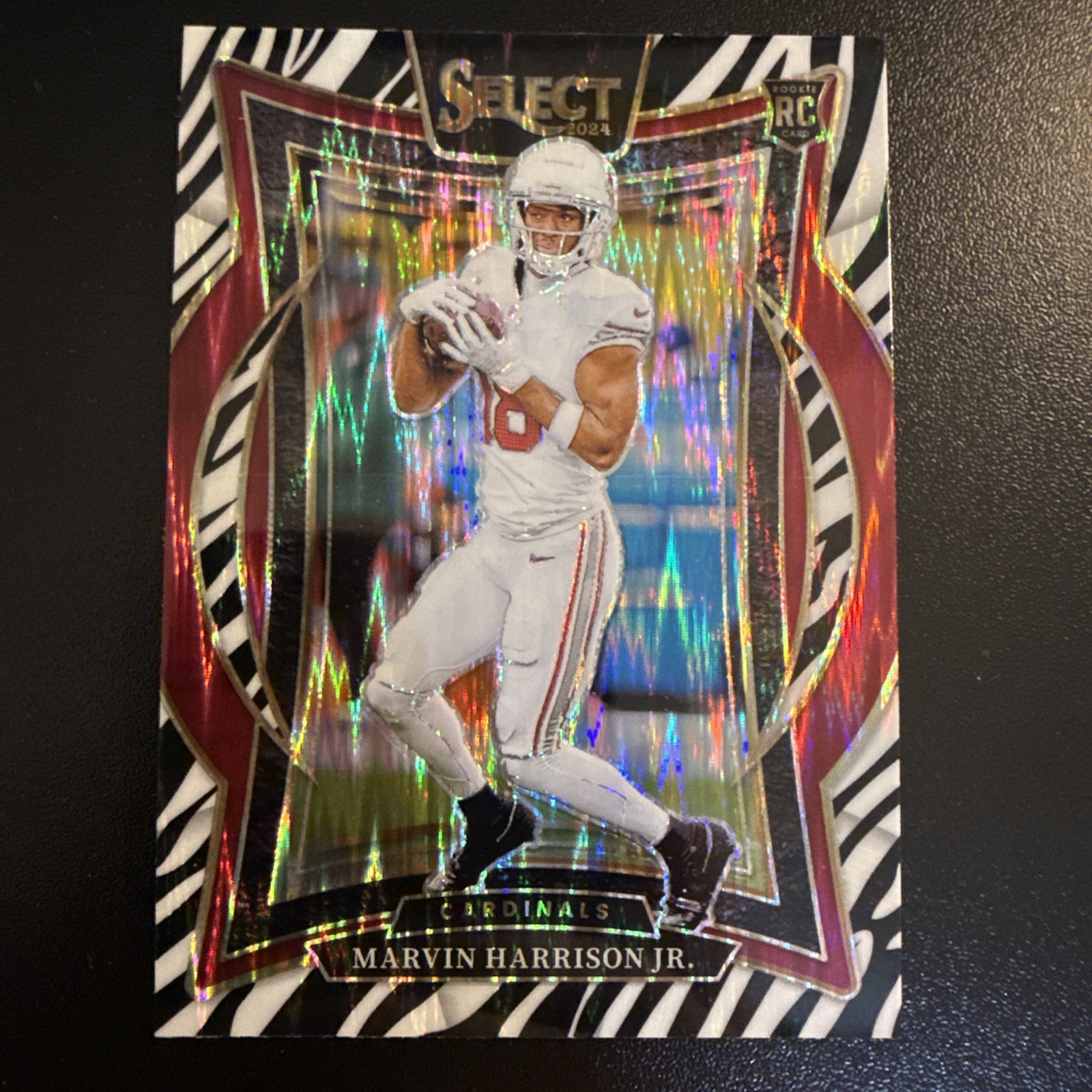 2024 Select Prizm Zebra Shock #28 Marvin Harrison Jr. Case Hit SSP Card
