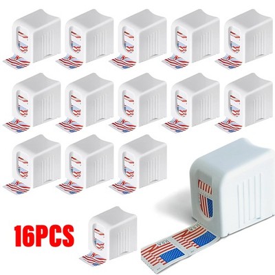 16PC Postage Stamp Dispenser for a Roll of 100 Stamps Lightweight Plastic USA