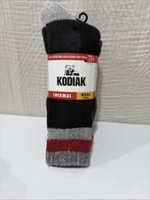 Kodiak Thermal Men's3 Pairs (Shoe Size: 7-12) Black & Gray Wool Blend Boot Socks