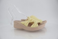 Bzees Women's Smile More Sandals 6 Wedge Heel Slip On Yellow Textile Casual