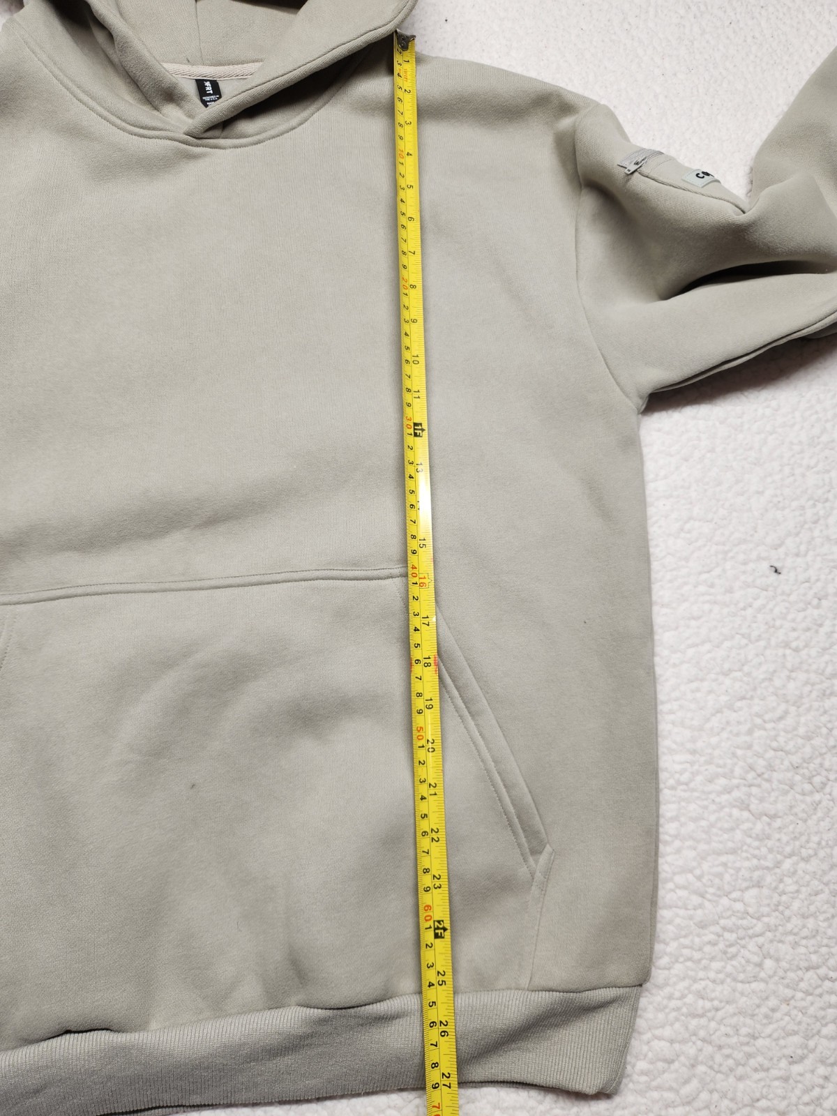 COMFRT Hoodie Men’s M Beige Pullover Utility Sleeve Pocket Casual Streetwear