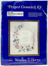 NEW 1990s Needles 'N Hoops Invitation Sampler 283 Stamped Cross Stitch Kit 17528