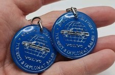 Lot of 2 1980's Vintage Volvo Special Delivery Tourist Diplomat Keychain Logo