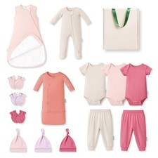 Bamboo Newborn Clothes Gift Set: 14-Piece Layette with Sleep Sack, 3-6 Months