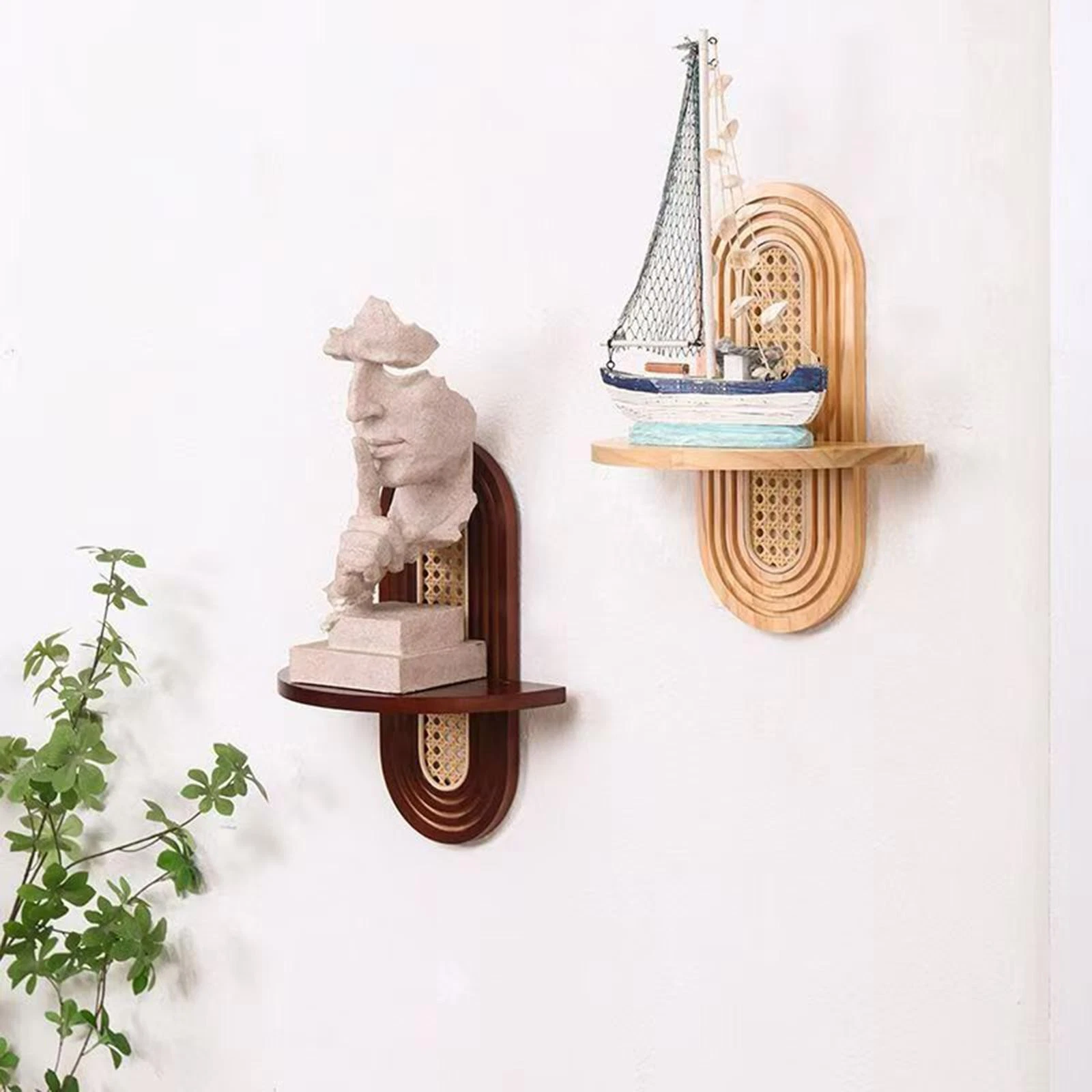 Arch Wood Shelf Boho Wall Mounted Floating Shelf for Nursery Bedroom Porch