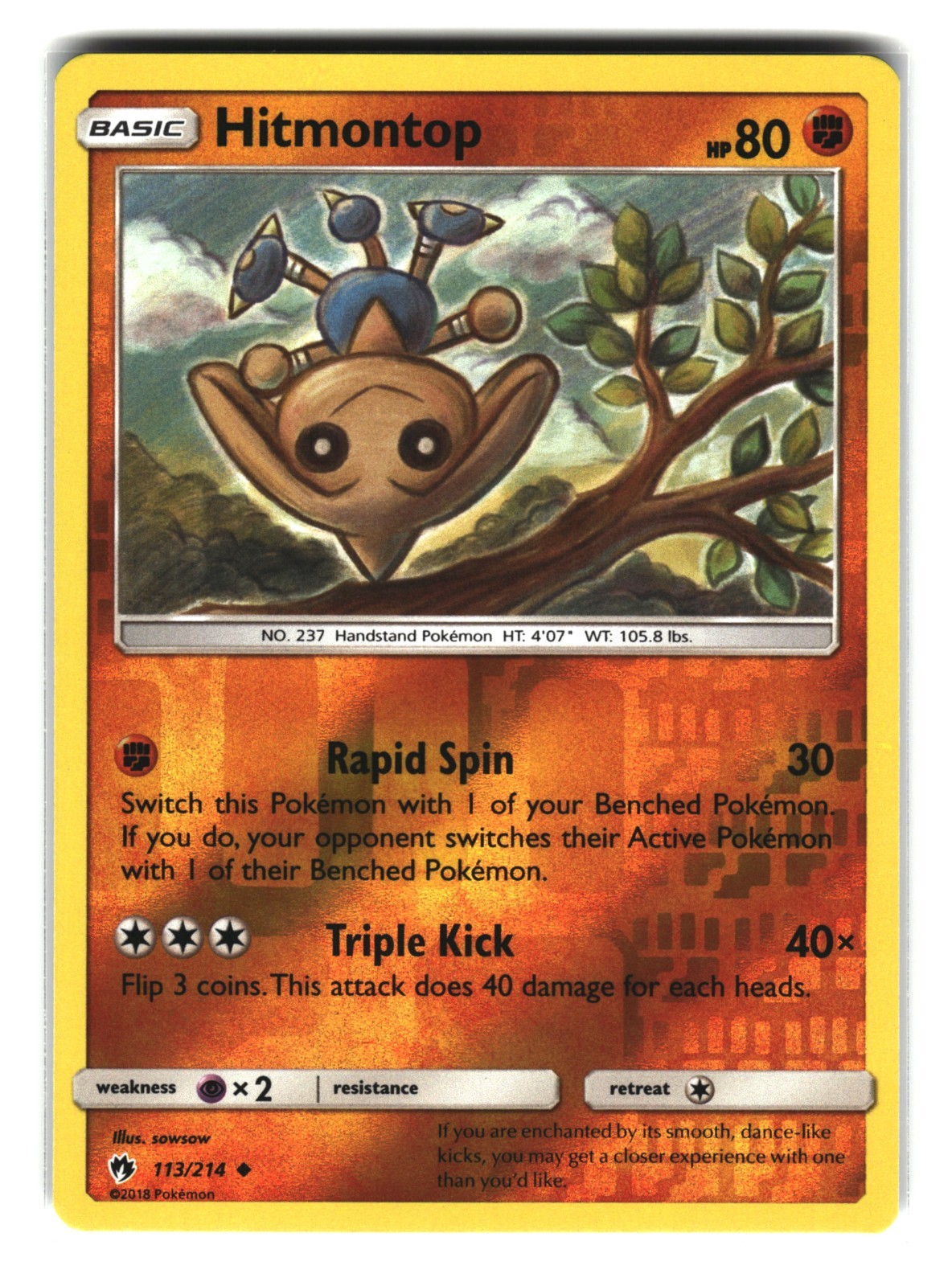 Pokemon Hitmontop 113/214 Unbroken Bonds