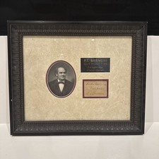 P.T. Barnum Signed Autograph Memorabilia Framed with COA antique collectible