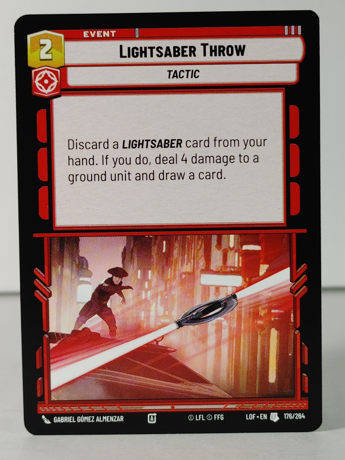 Lightsaber Throw #176 Star Wars Unlimited: Legends of the Force trading card — raw and PSA graded price guide