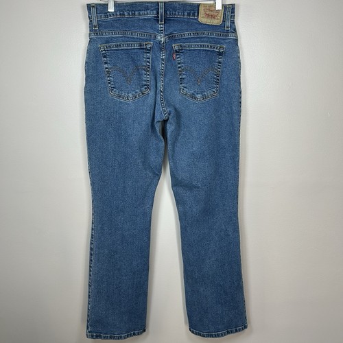 Levis 550 Jeans Womens Size 12S Blue Classic Relaxed Bootcut Stretch Denim - Picture 2 of 8