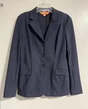 RJ Classics 'Monterey' Orange Label Show Coat in Navy Herringbone, Size 6R