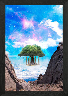 Wolkenbaum gerahmtes Wandbild Poster Leinwanddruck Bild