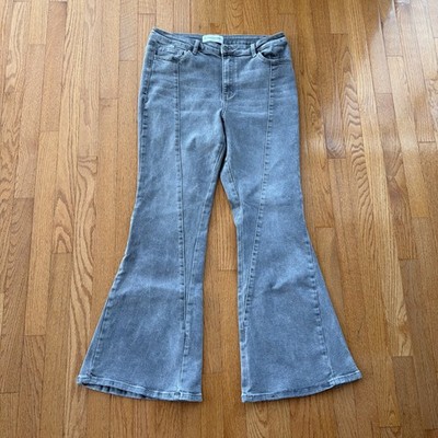 Flying Monkey Gray High Rise Super Flare Jeans - Size 32 - Factory Distressed