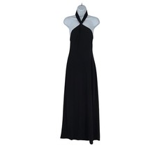 David Meister Womens Black Halter Neck Sleeveless Maxi Gown Dress Size 6