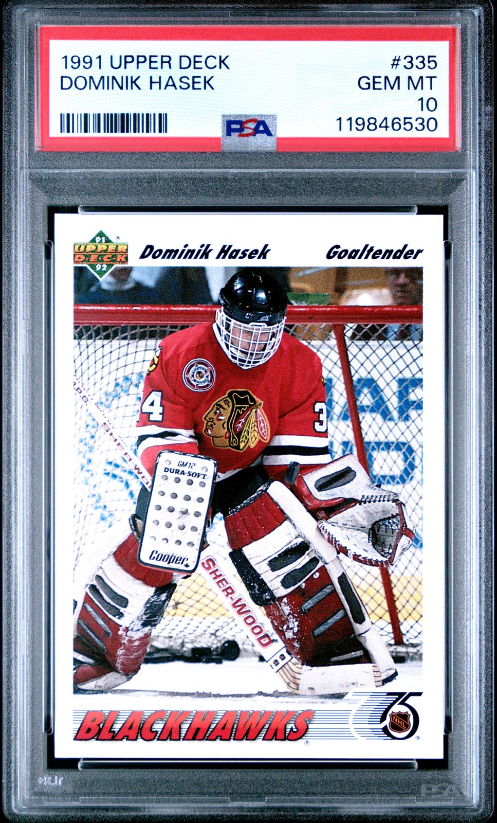 1991 UD #335 DOMINIK HASEK ROOKIE RC PSA 10