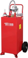 30 Gallon Gas Caddy Tank with Pump Hose Fuel Storage Fluid Diesel with Wheels
