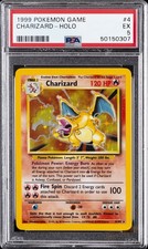 1999 POKEMON BASE SET UNLIMITED #4 CHARIZARD-HOLO PSA 5