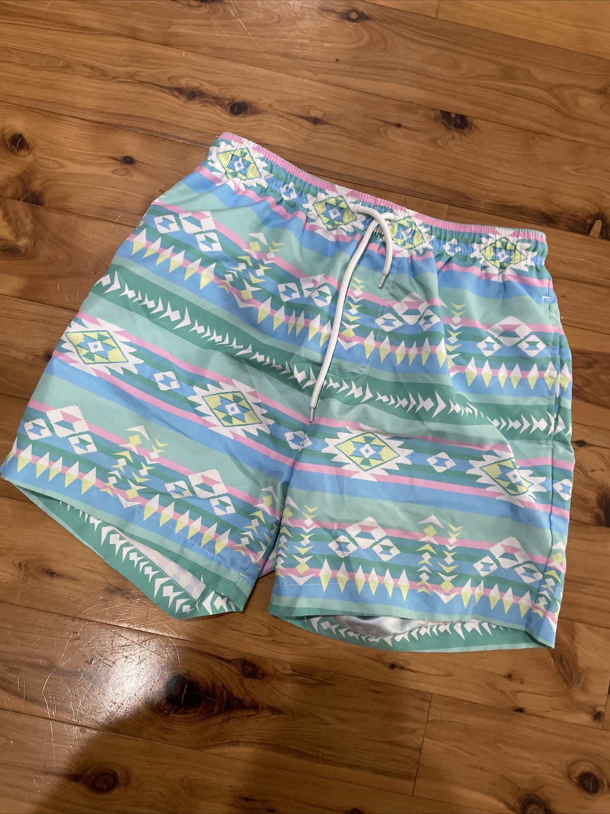 Bear Bottom Pastel Aztec Lined Drawstring Beach S… - image 1