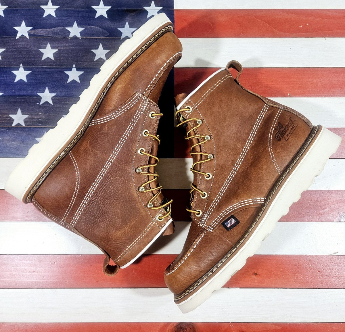thorogood moc toe tobacco Women's 6" American Heritage Work Boot 9.5 tanned leather allow your feet to breathe Thorogood Men's American Heritage 8